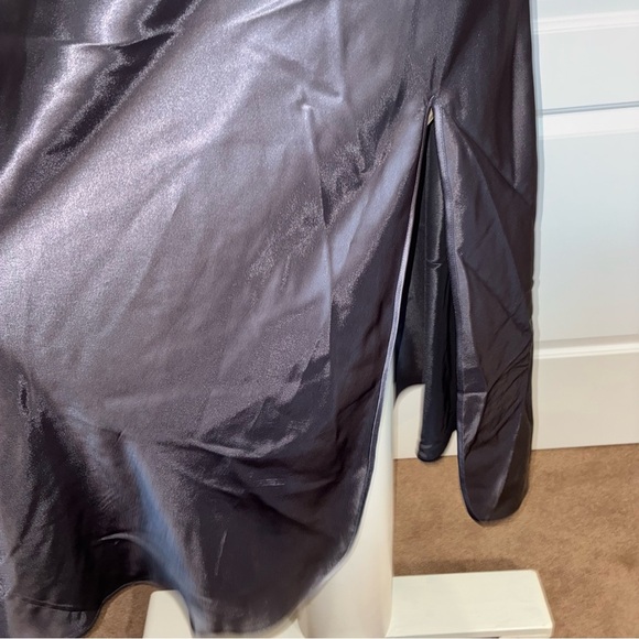 Vtg Victoria's Secret Gray Satin Lace Sequin Trim Long Nightgown Slip Dress L - Picture 4 of 10